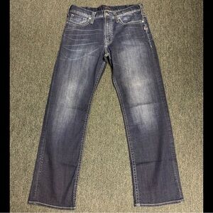 Silver Jeans Men's Straight Leg Jeans in Faded Blue Wash